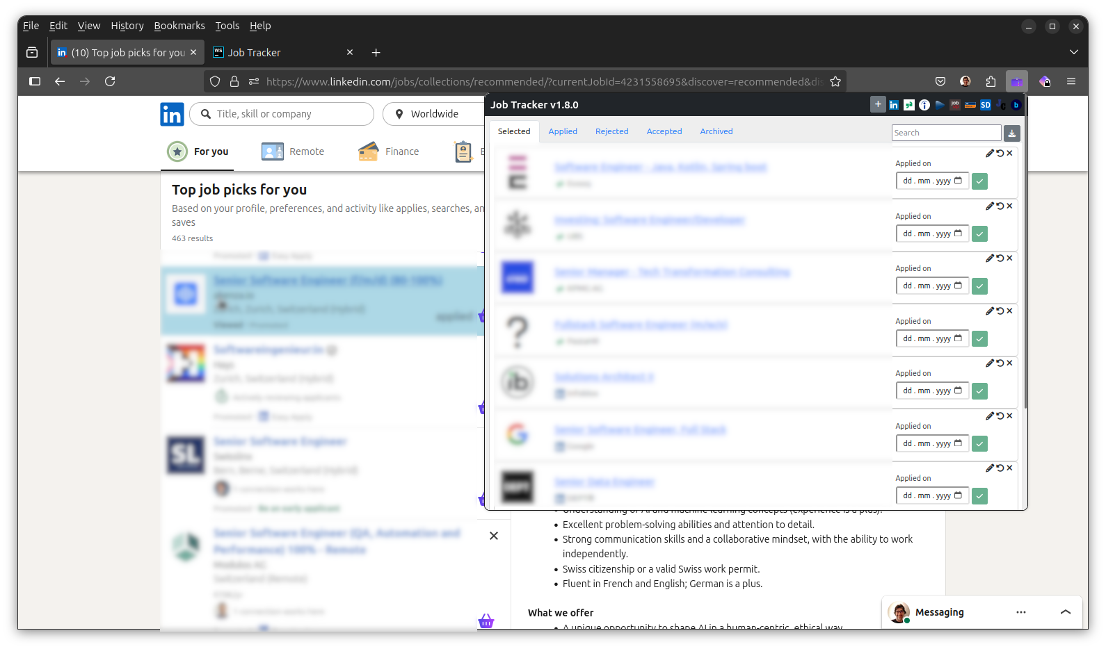 Job Tracker Screenshot